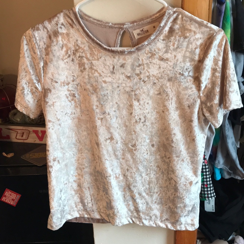 Cute metallic velour shirt